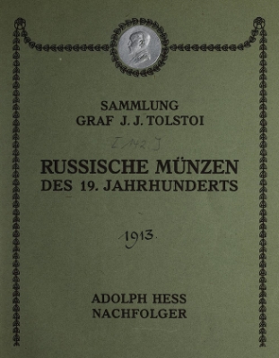 Russia - 1913 Auction Catalog of Count Tolstoi collection - Adolph Hess Nachf